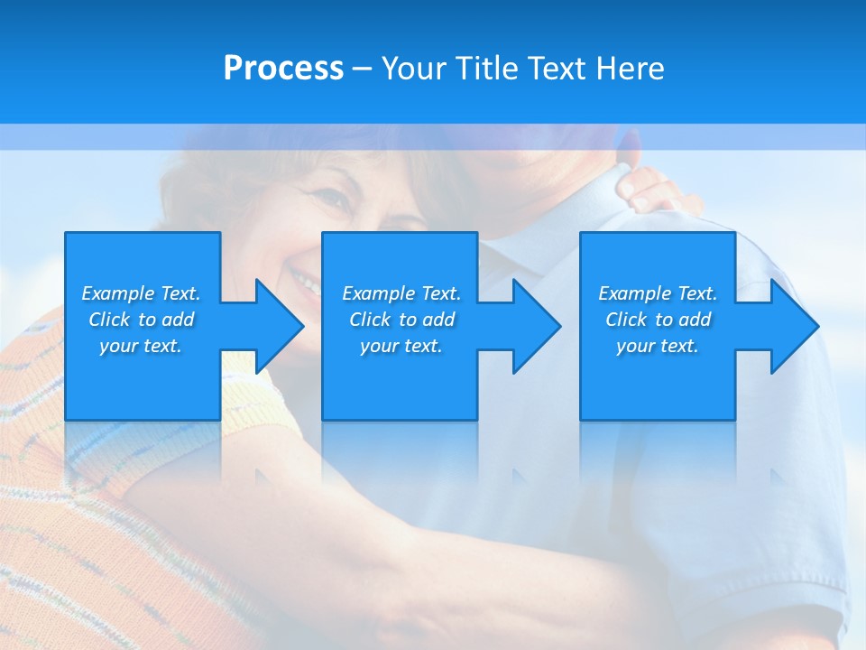 Smiling Happy Elderly Couple In Love Outdoor PowerPoint Template