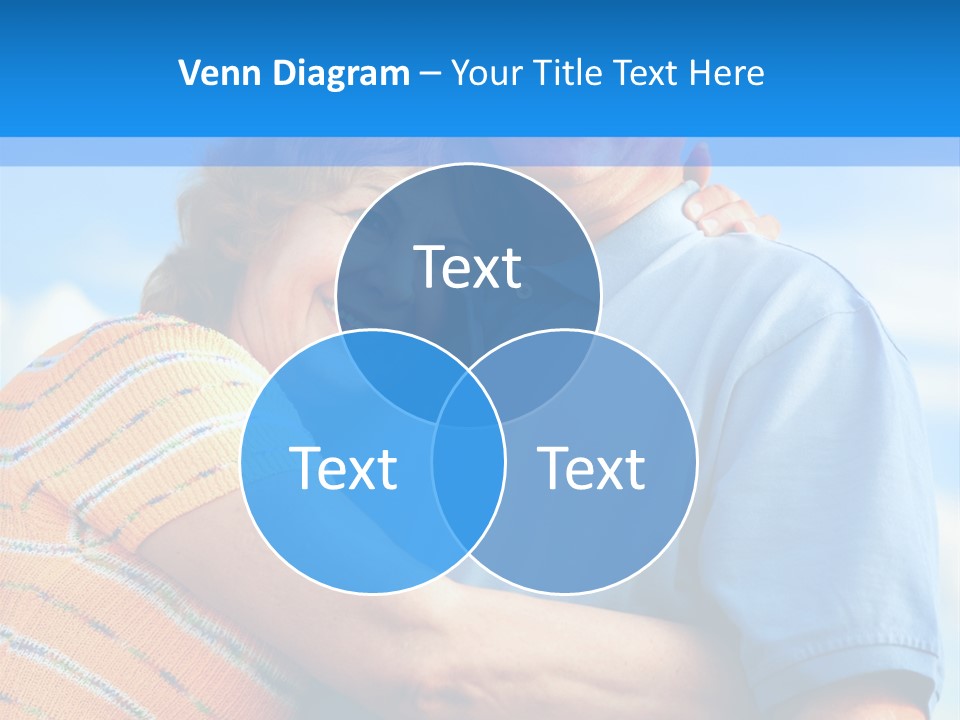 Smiling Happy Elderly Couple In Love Outdoor PowerPoint Template