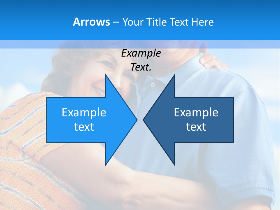 Smiling Happy Elderly Couple In Love Outdoor PowerPoint Template