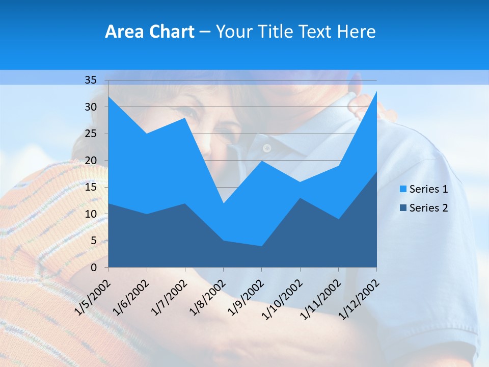 Smiling Happy Elderly Couple In Love Outdoor PowerPoint Template
