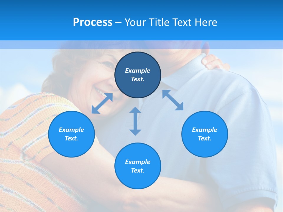 Smiling Happy Elderly Couple In Love Outdoor PowerPoint Template