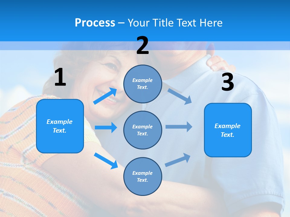 Smiling Happy Elderly Couple In Love Outdoor PowerPoint Template