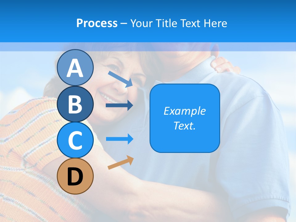 Smiling Happy Elderly Couple In Love Outdoor PowerPoint Template