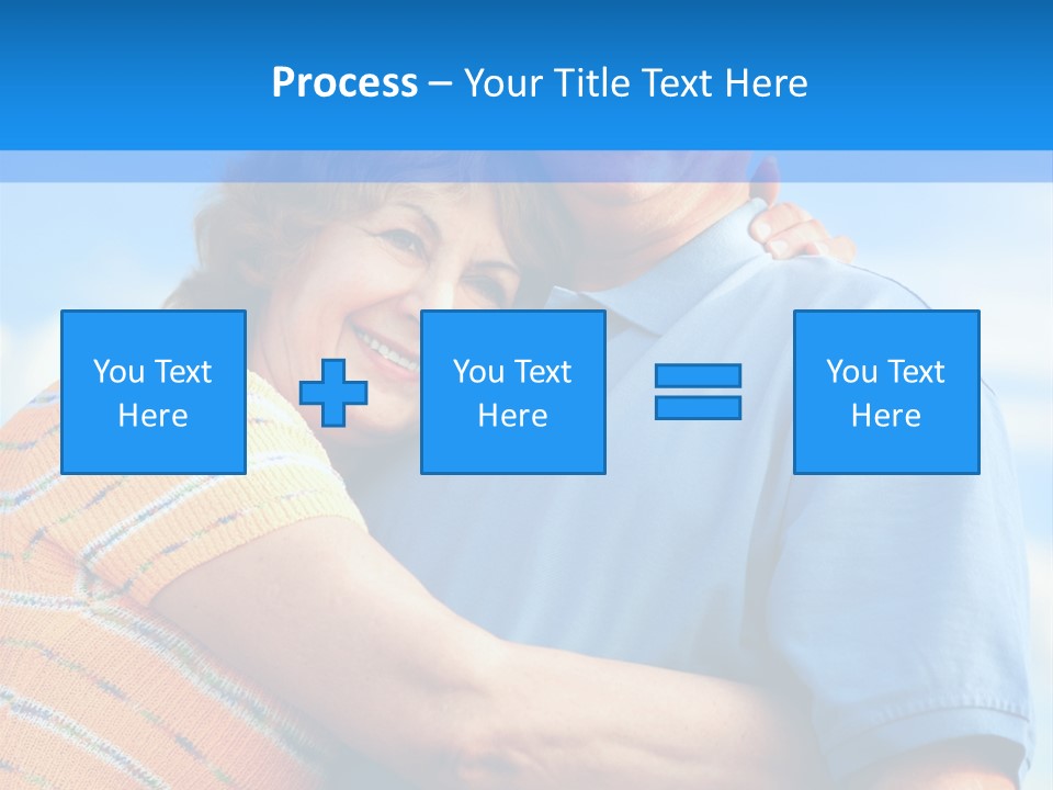 Smiling Happy Elderly Couple In Love Outdoor PowerPoint Template
