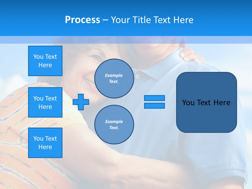 Smiling Happy Elderly Couple In Love Outdoor PowerPoint Template