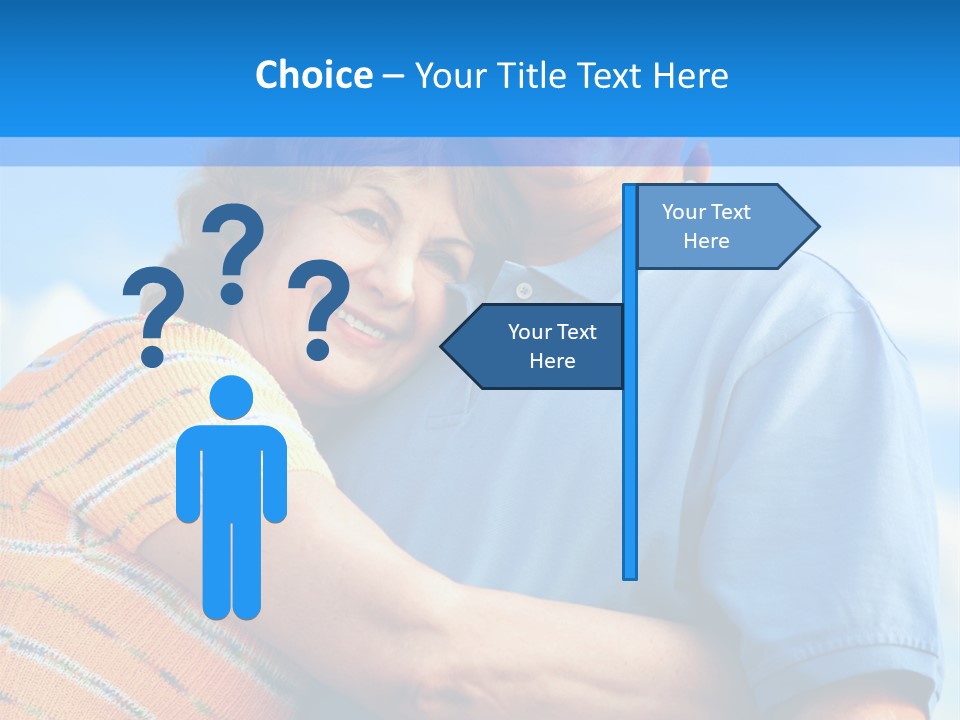 Smiling Happy Elderly Couple In Love Outdoor PowerPoint Template