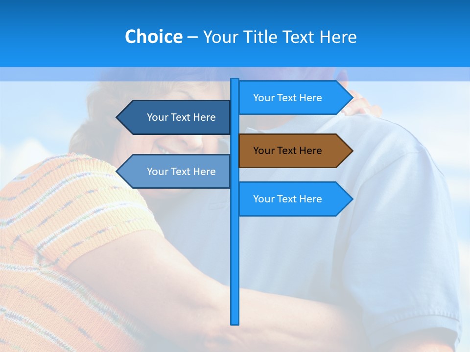 Smiling Happy Elderly Couple In Love Outdoor PowerPoint Template