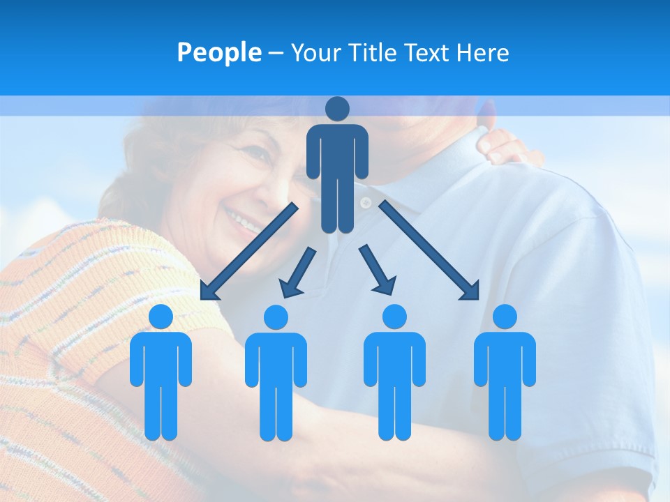 Smiling Happy Elderly Couple In Love Outdoor PowerPoint Template