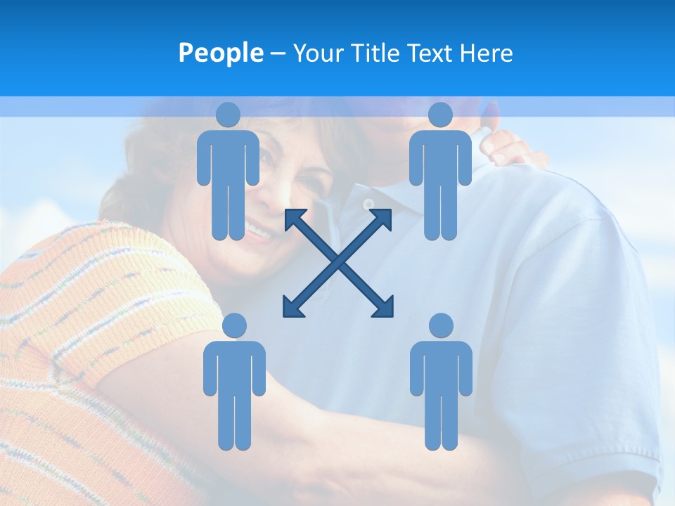 Smiling Happy Elderly Couple In Love Outdoor PowerPoint Template