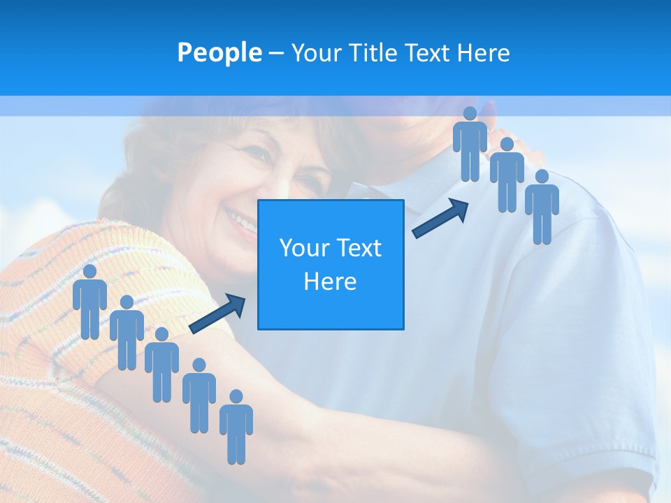 Smiling Happy Elderly Couple In Love Outdoor PowerPoint Template