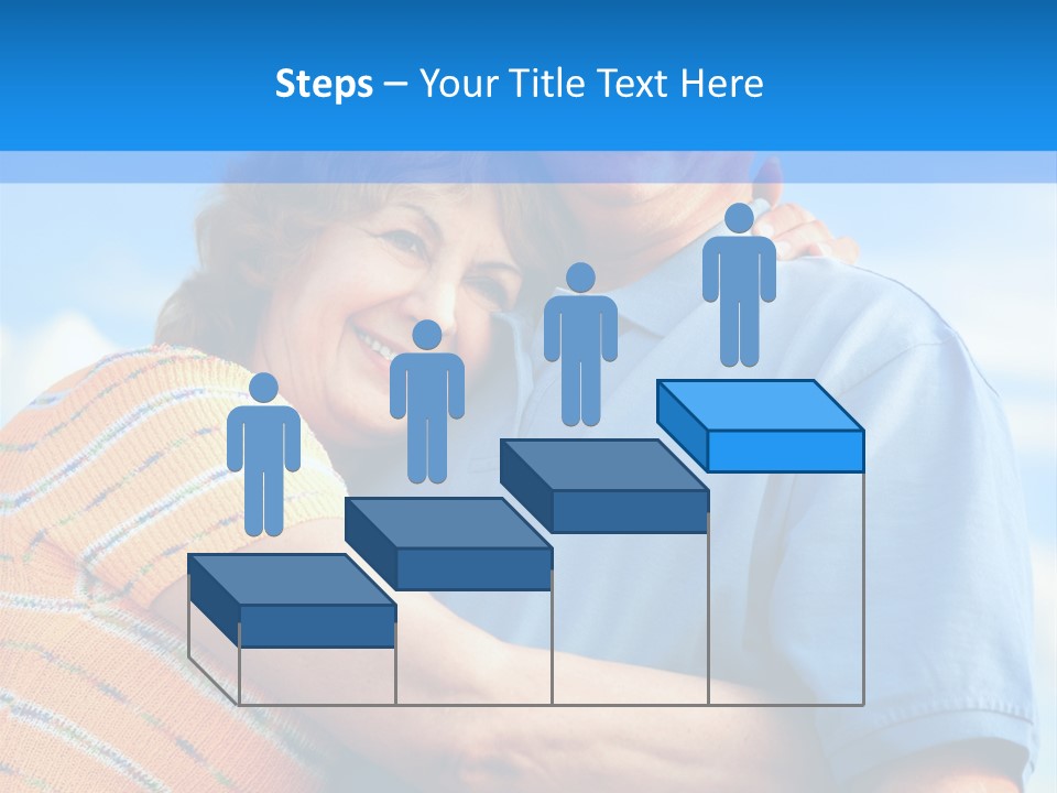 Smiling Happy Elderly Couple In Love Outdoor PowerPoint Template