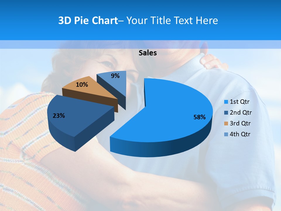Smiling Happy Elderly Couple In Love Outdoor PowerPoint Template