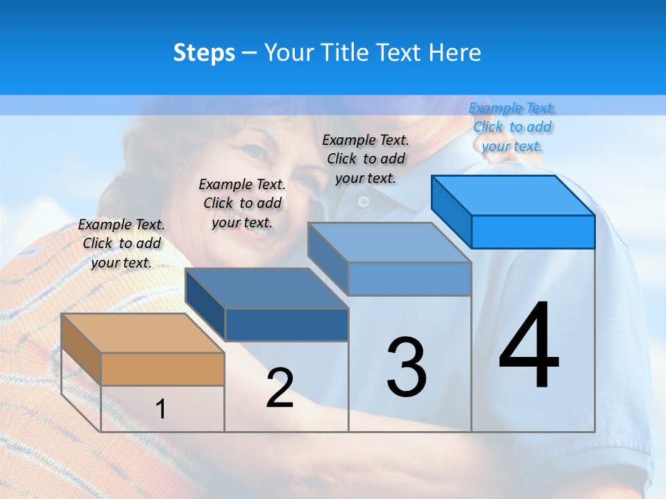 Smiling Happy Elderly Couple In Love Outdoor PowerPoint Template