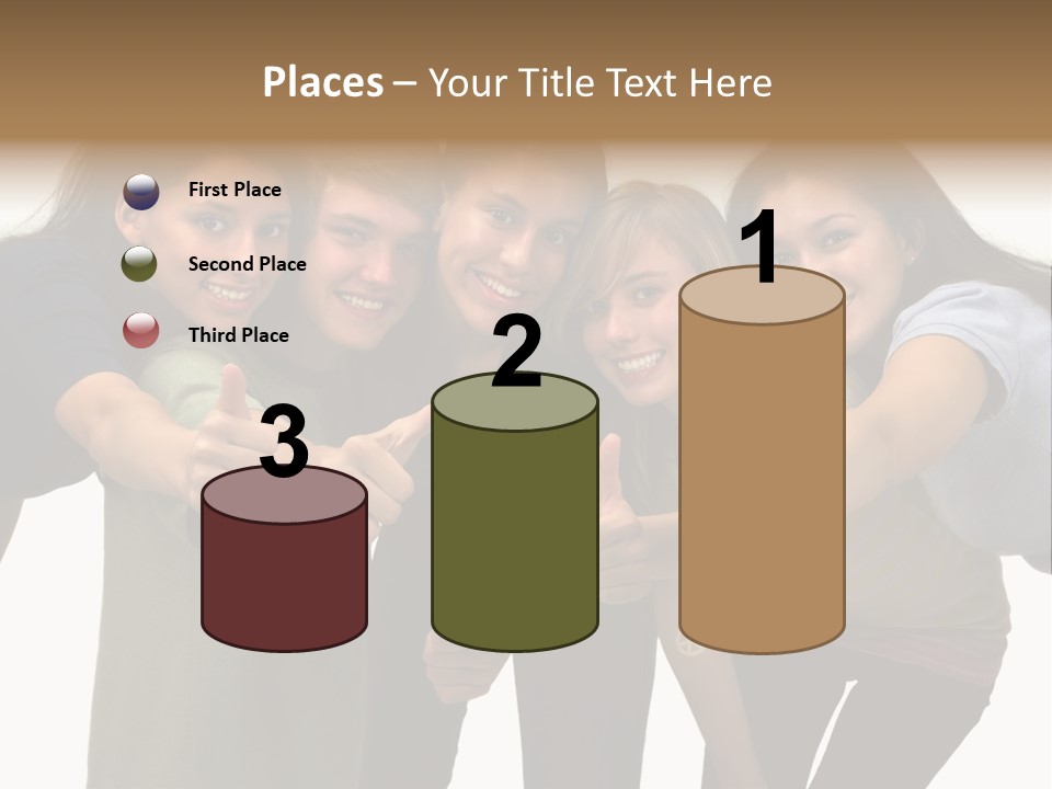 A Group Of Young People Giving Thumbs Up PowerPoint Template