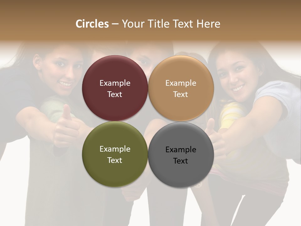 A Group Of Young People Giving Thumbs Up PowerPoint Template