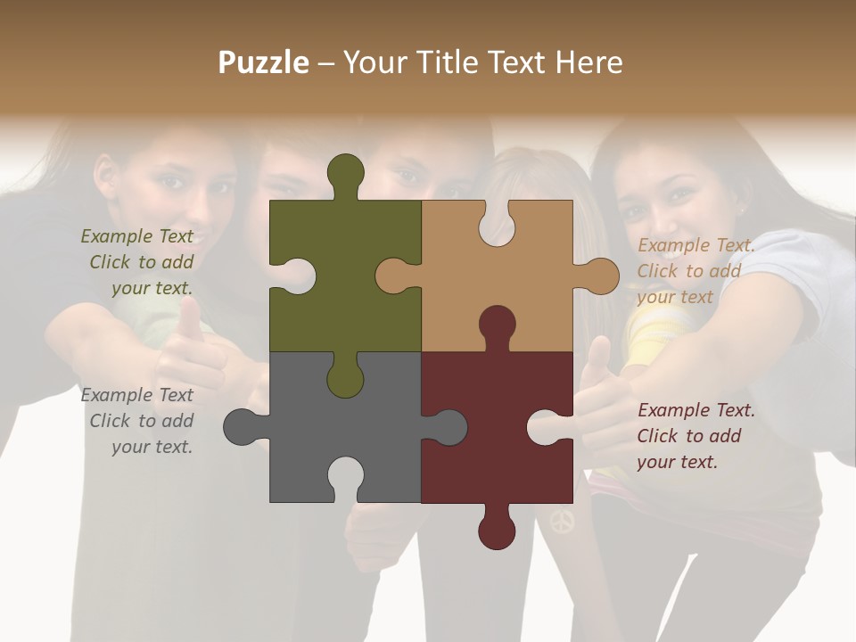 A Group Of Young People Giving Thumbs Up PowerPoint Template