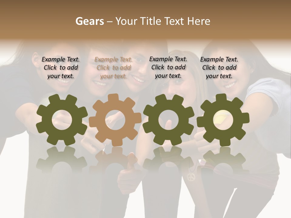 A Group Of Young People Giving Thumbs Up PowerPoint Template