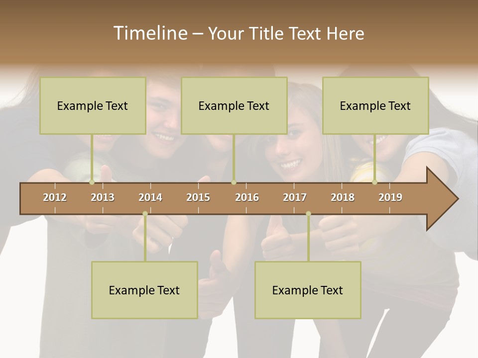 A Group Of Young People Giving Thumbs Up PowerPoint Template