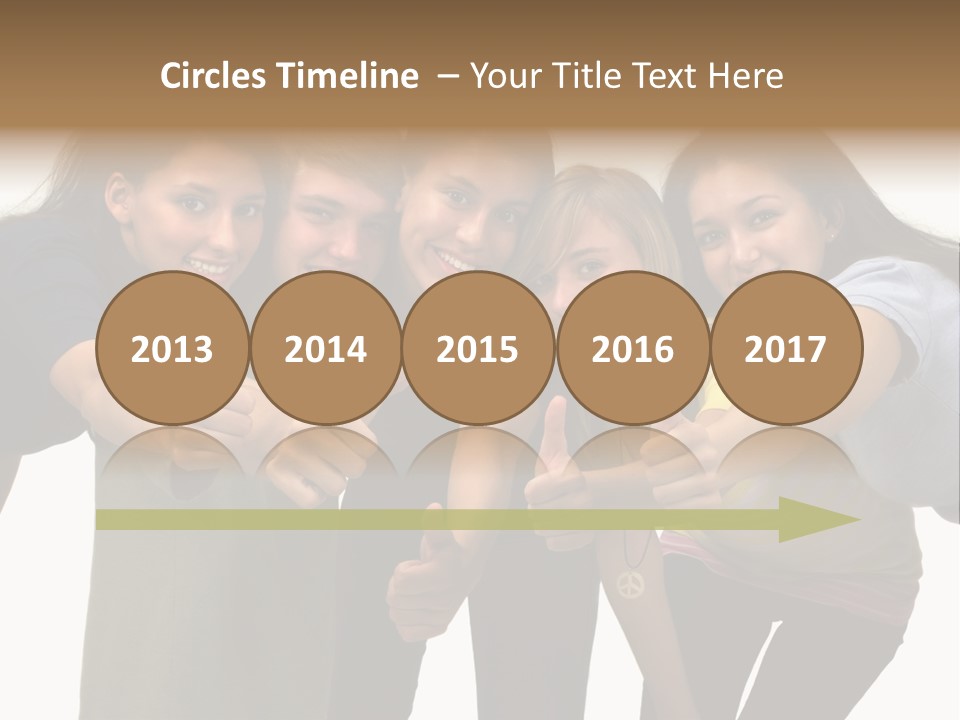 A Group Of Young People Giving Thumbs Up PowerPoint Template