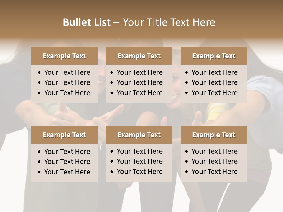 A Group Of Young People Giving Thumbs Up PowerPoint Template