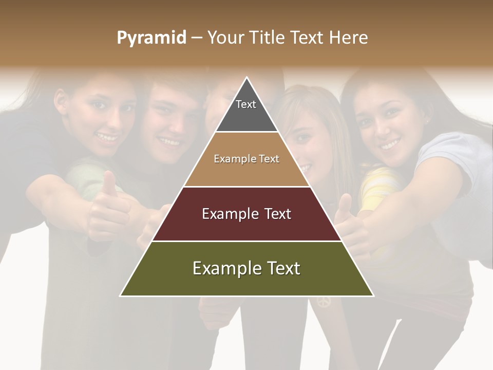 A Group Of Young People Giving Thumbs Up PowerPoint Template