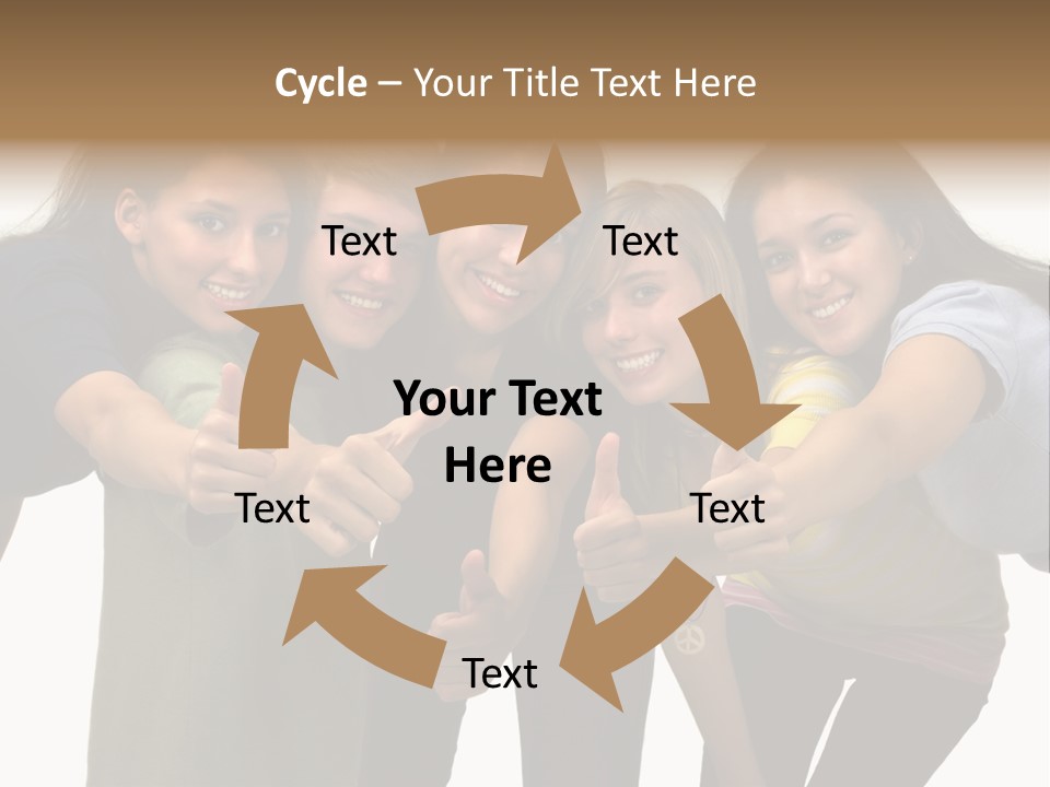 A Group Of Young People Giving Thumbs Up PowerPoint Template