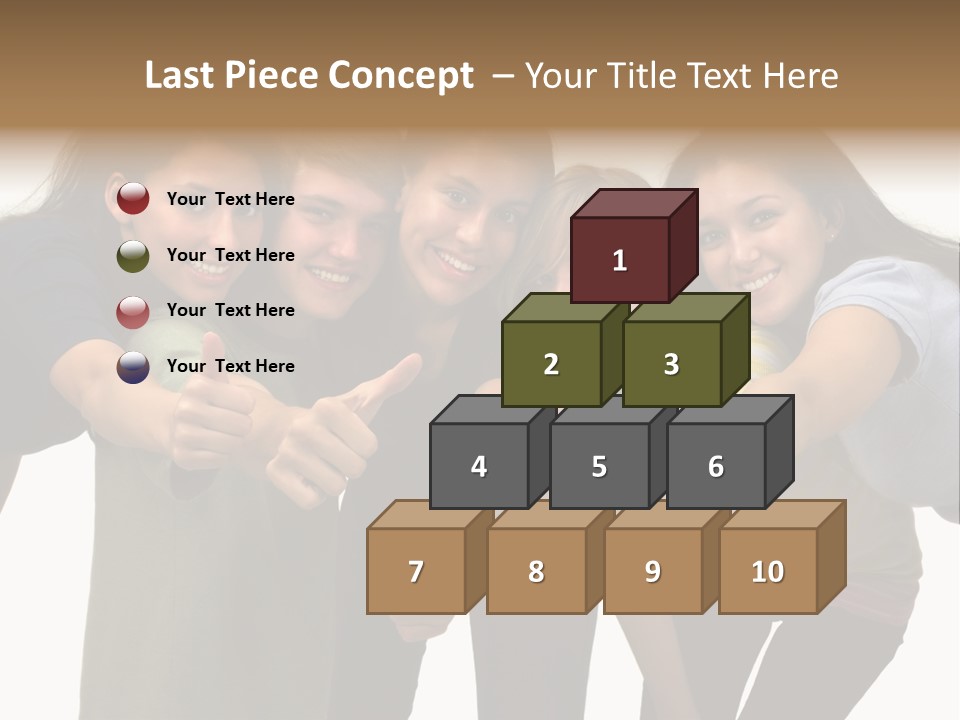 A Group Of Young People Giving Thumbs Up PowerPoint Template