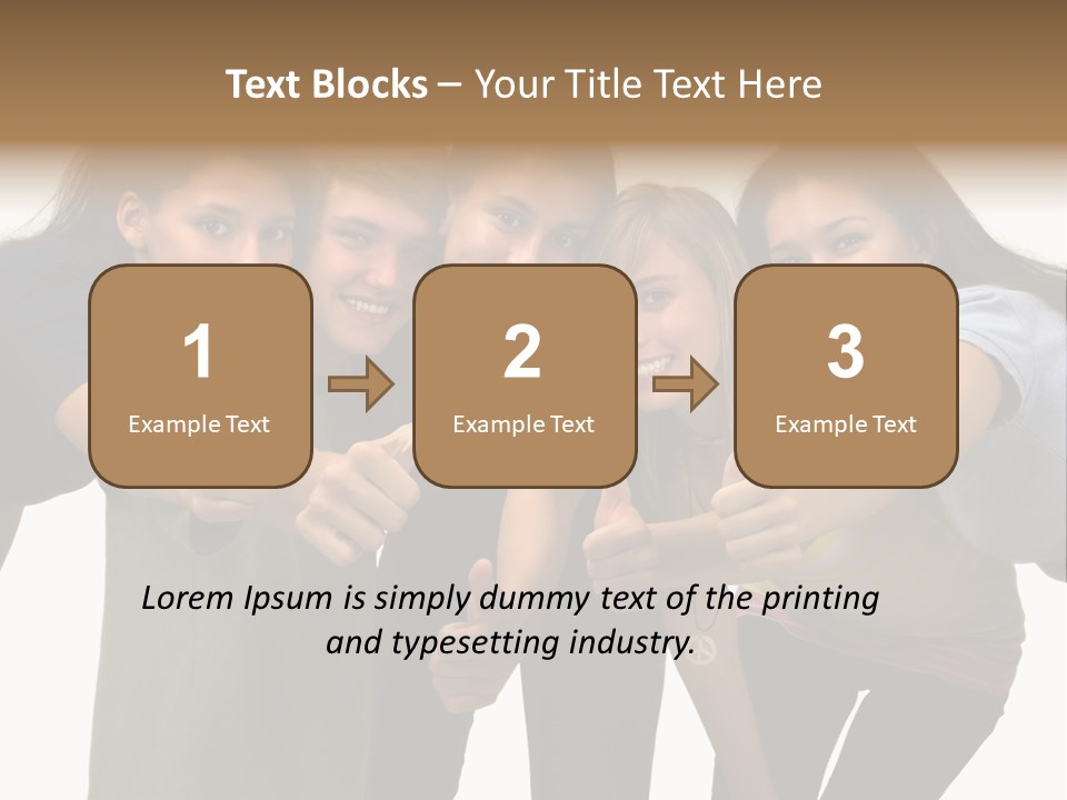 A Group Of Young People Giving Thumbs Up PowerPoint Template