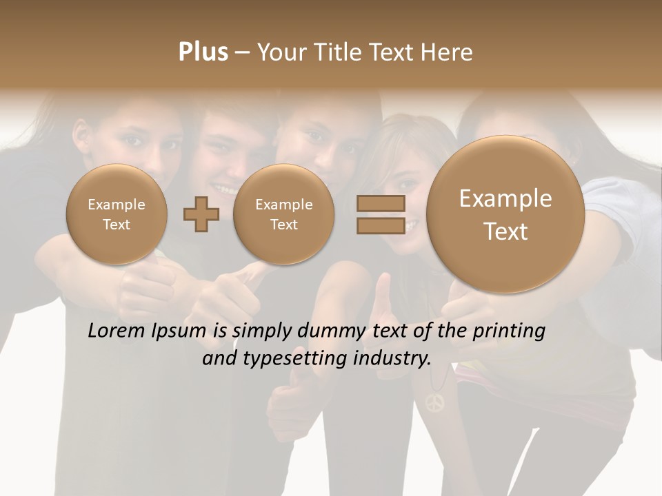 A Group Of Young People Giving Thumbs Up PowerPoint Template