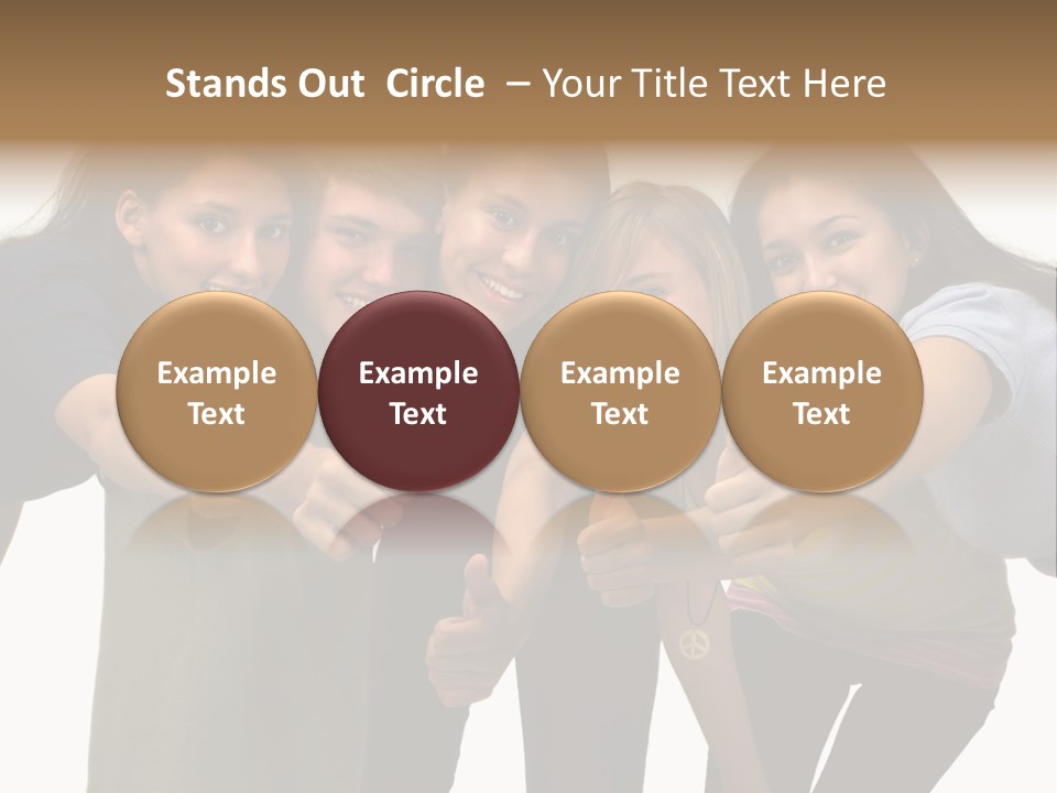 A Group Of Young People Giving Thumbs Up PowerPoint Template