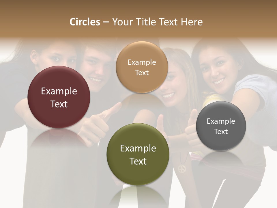 A Group Of Young People Giving Thumbs Up PowerPoint Template