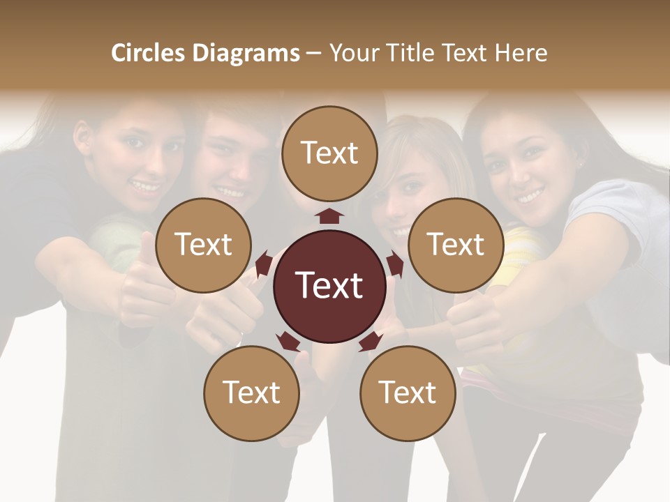 A Group Of Young People Giving Thumbs Up PowerPoint Template