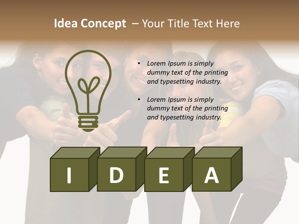 A Group Of Young People Giving Thumbs Up PowerPoint Template