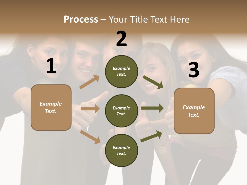 A Group Of Young People Giving Thumbs Up PowerPoint Template