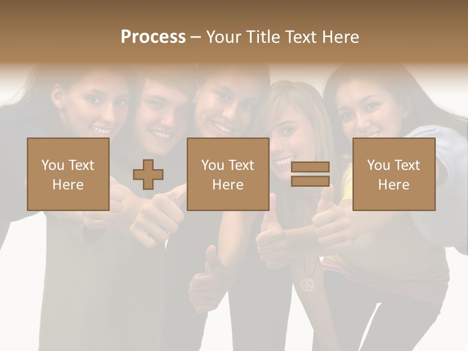 A Group Of Young People Giving Thumbs Up PowerPoint Template