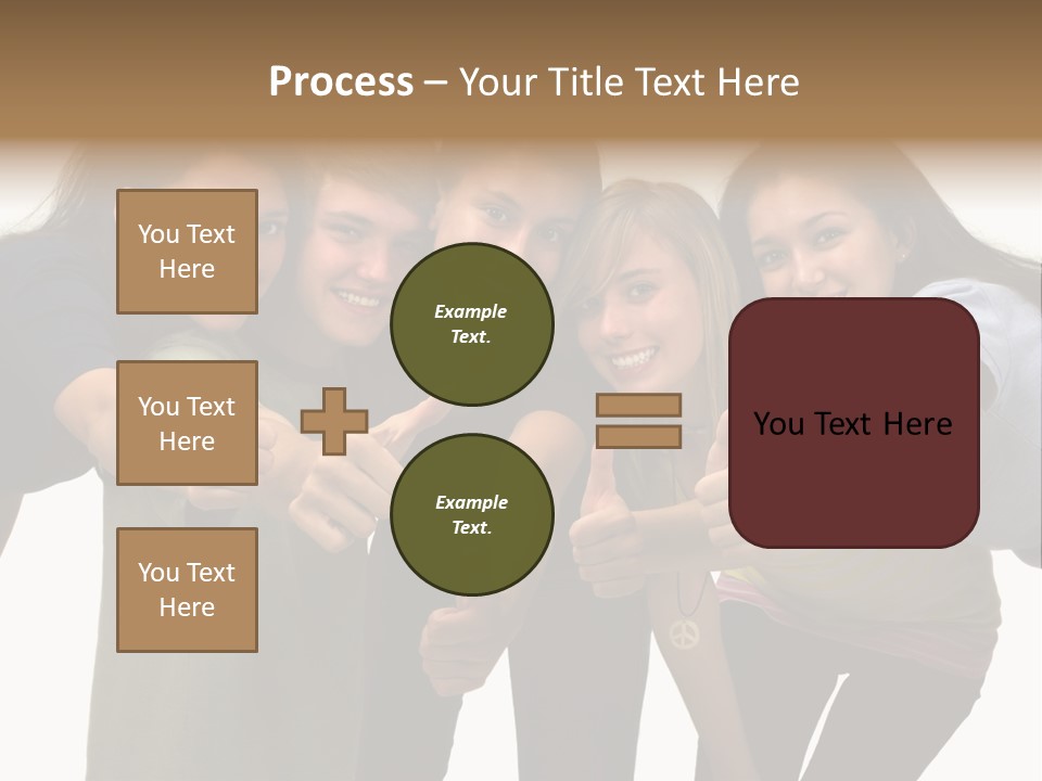 A Group Of Young People Giving Thumbs Up PowerPoint Template