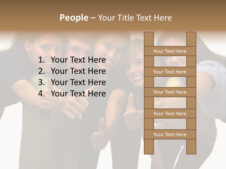 A Group Of Young People Giving Thumbs Up PowerPoint Template