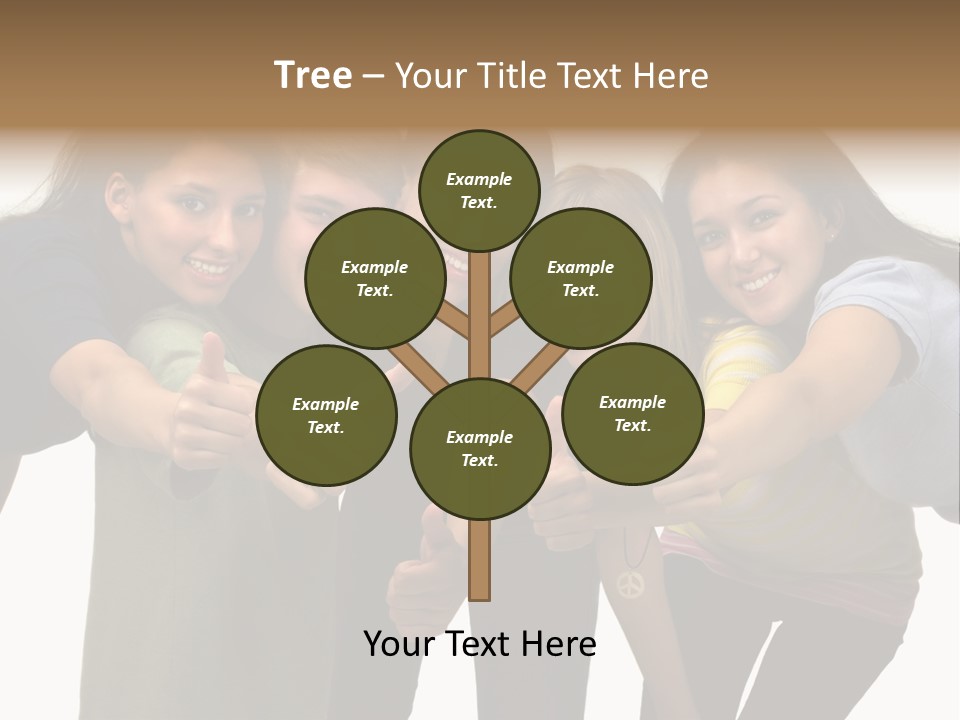 A Group Of Young People Giving Thumbs Up PowerPoint Template