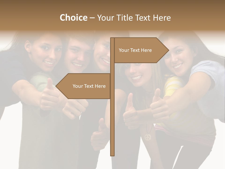 A Group Of Young People Giving Thumbs Up PowerPoint Template