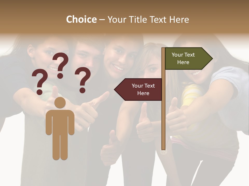 A Group Of Young People Giving Thumbs Up PowerPoint Template