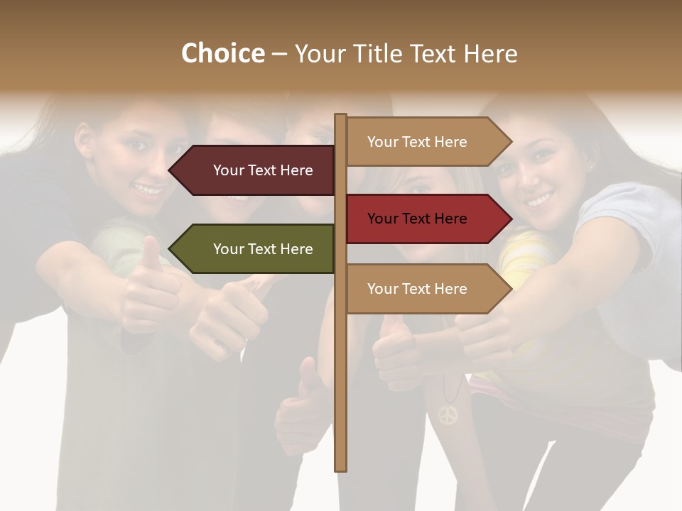 A Group Of Young People Giving Thumbs Up PowerPoint Template