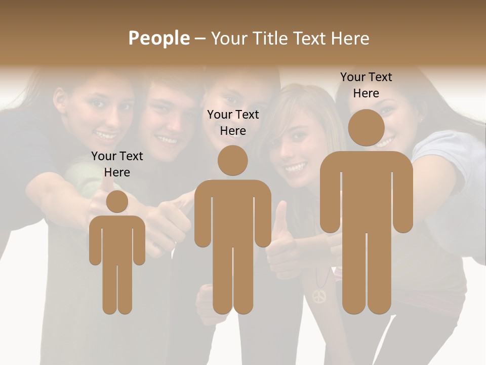 A Group Of Young People Giving Thumbs Up PowerPoint Template