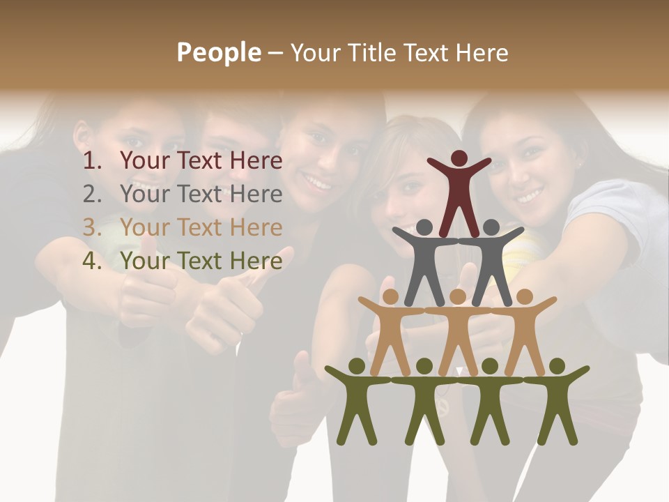 A Group Of Young People Giving Thumbs Up PowerPoint Template