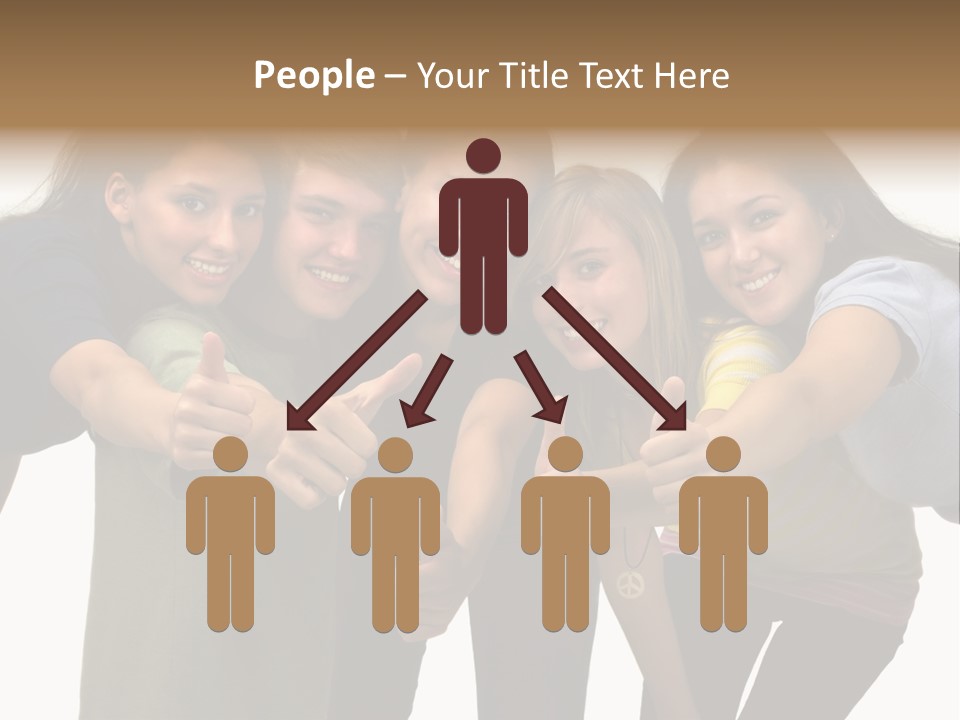 A Group Of Young People Giving Thumbs Up PowerPoint Template