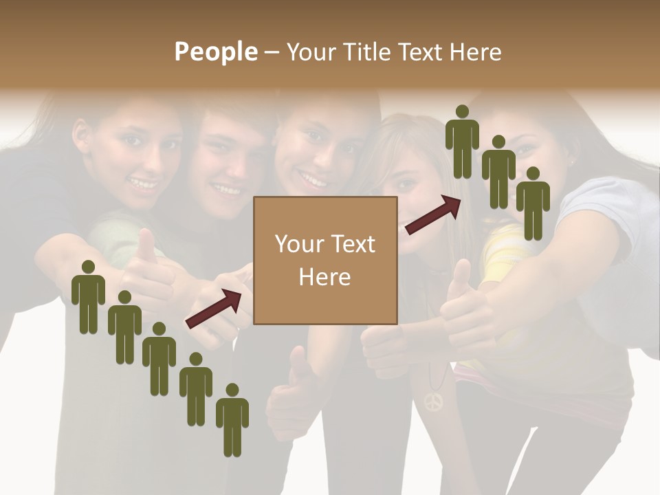 A Group Of Young People Giving Thumbs Up PowerPoint Template