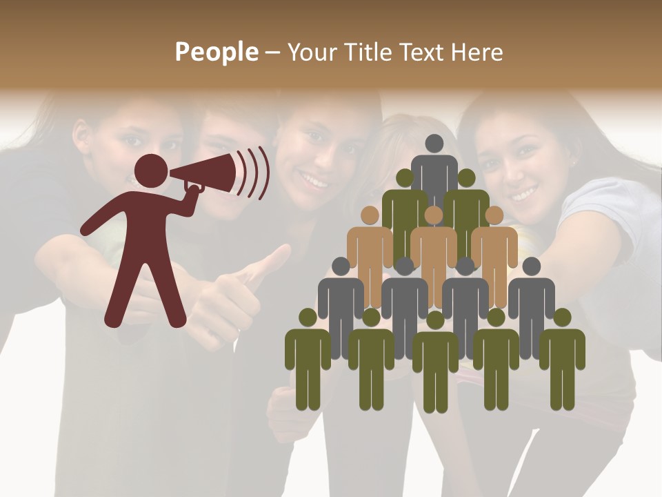 A Group Of Young People Giving Thumbs Up PowerPoint Template