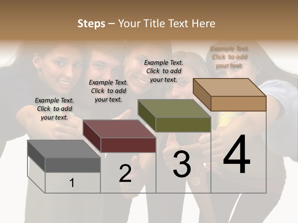 A Group Of Young People Giving Thumbs Up PowerPoint Template