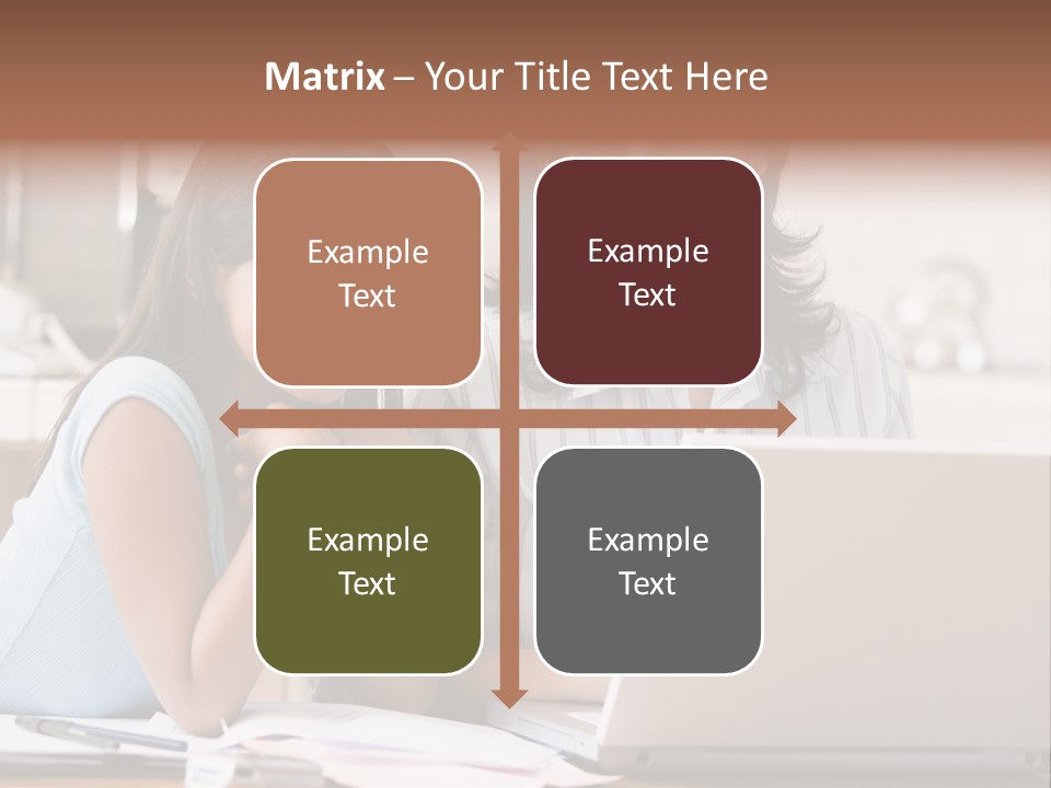 A Woman And A Girl Sitting In Front Of A Laptop Computer PowerPoint Template