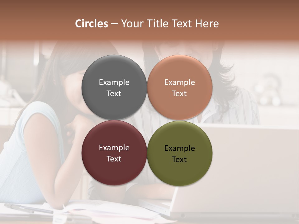 A Woman And A Girl Sitting In Front Of A Laptop Computer PowerPoint Template