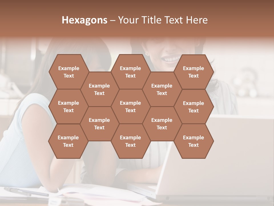 A Woman And A Girl Sitting In Front Of A Laptop Computer PowerPoint Template